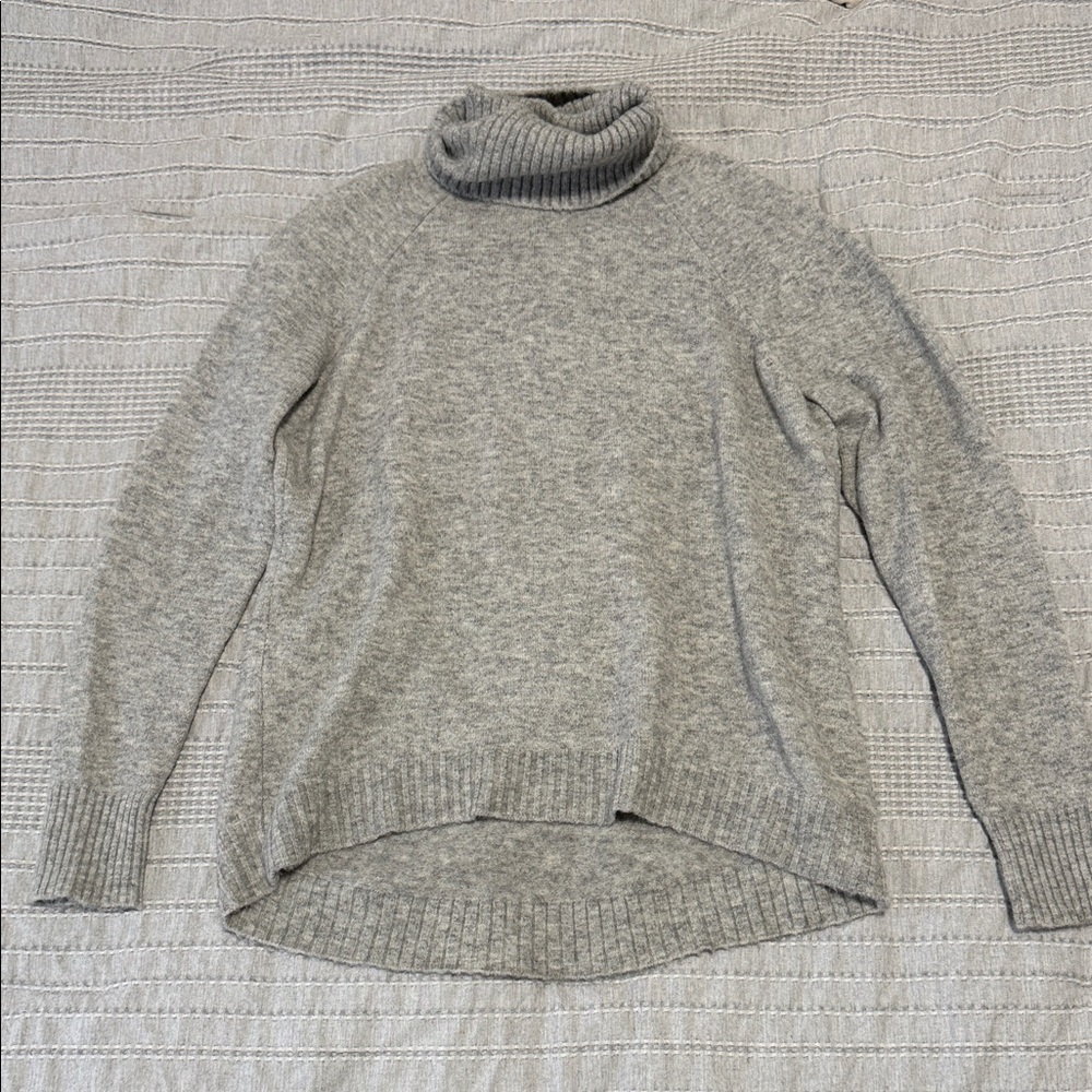 J. Crew Light Heathered Gray Turtleneck Sweater